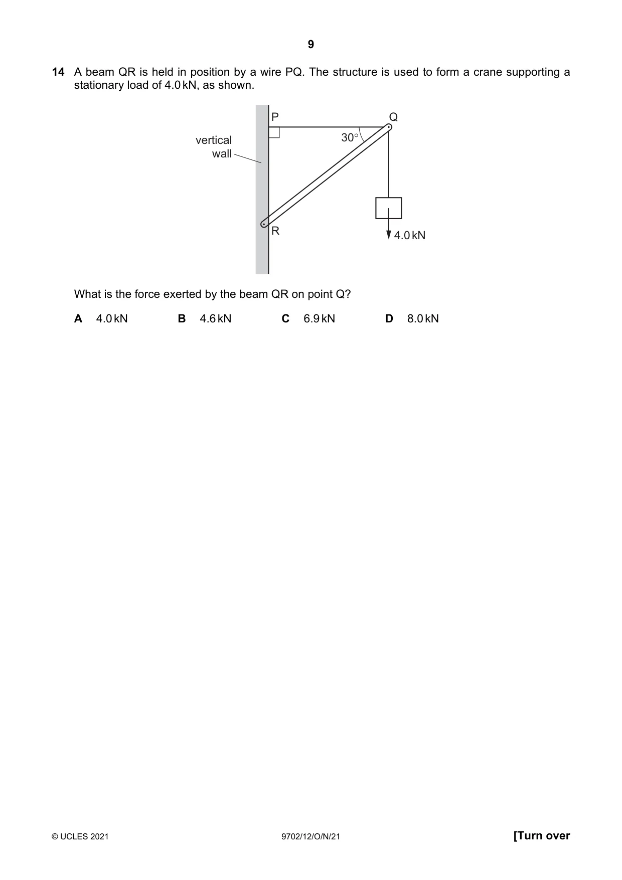 Cambridge A Level Physics 9702 2021 Oct/Nov Paper 1 · Variant 2 question paper, page 9 of 24