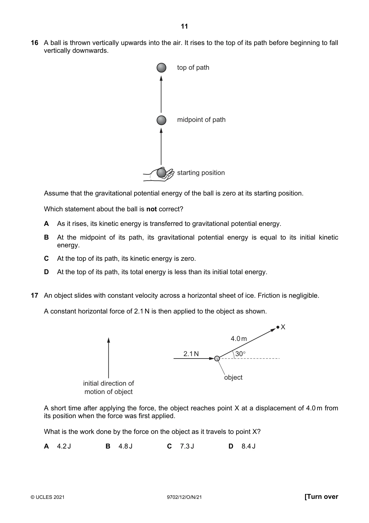 Cambridge A Level Physics 9702 2021 Oct/Nov Paper 1 · Variant 2 question paper, page 11 of 24
