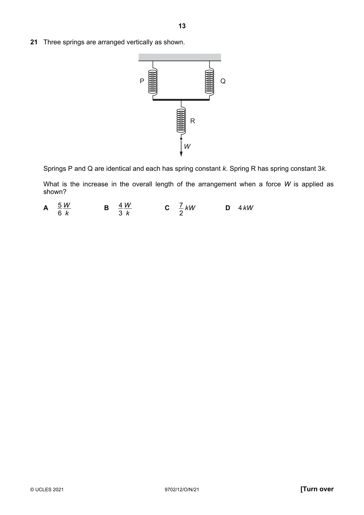 Cambridge A Level Physics 9702 2021 Oct/Nov Paper 1 · Variant 2 question paper, page 13 of 24