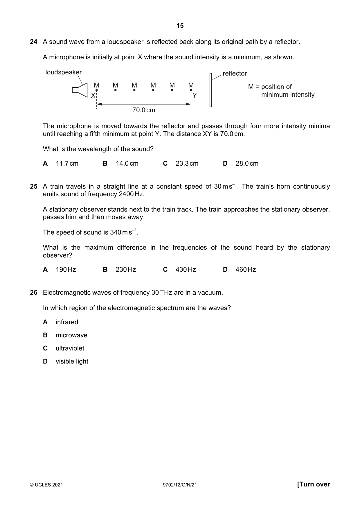 Cambridge A Level Physics 9702 2021 Oct/Nov Paper 1 · Variant 2 question paper, page 15 of 24