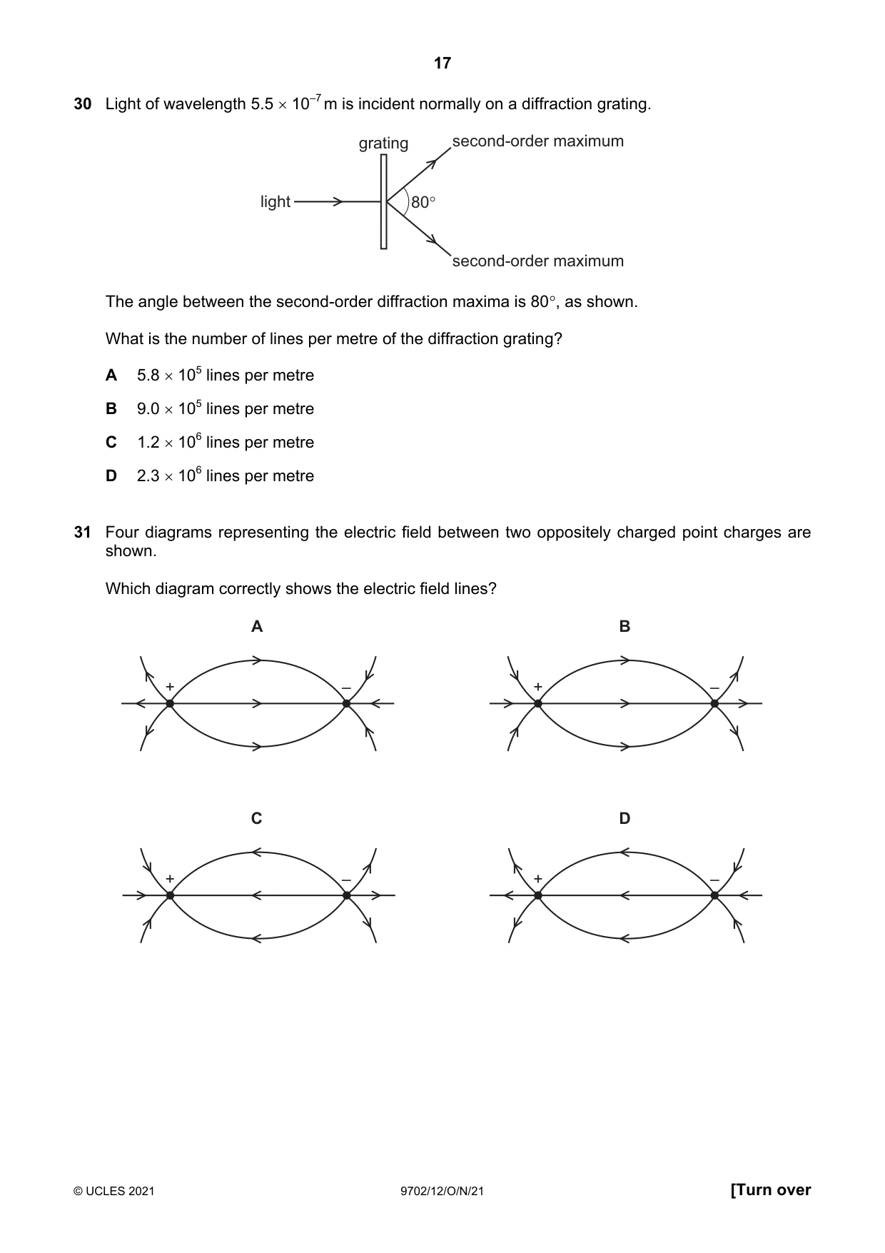 Cambridge A Level Physics 9702 2021 Oct/Nov Paper 1 · Variant 2 question paper, page 17 of 24