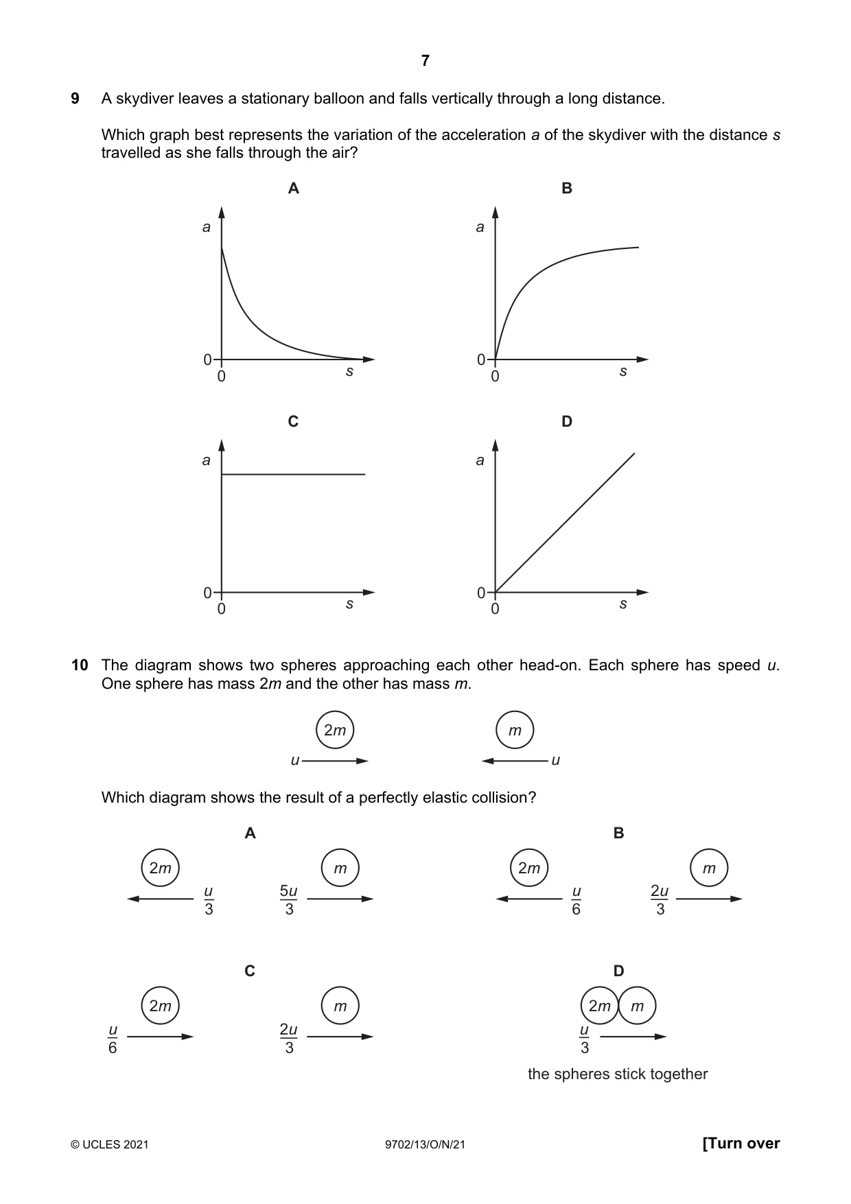 Cambridge A Level Physics 9702 2021 Oct/Nov Paper 1 · Variant 3 question paper, page 7 of 20