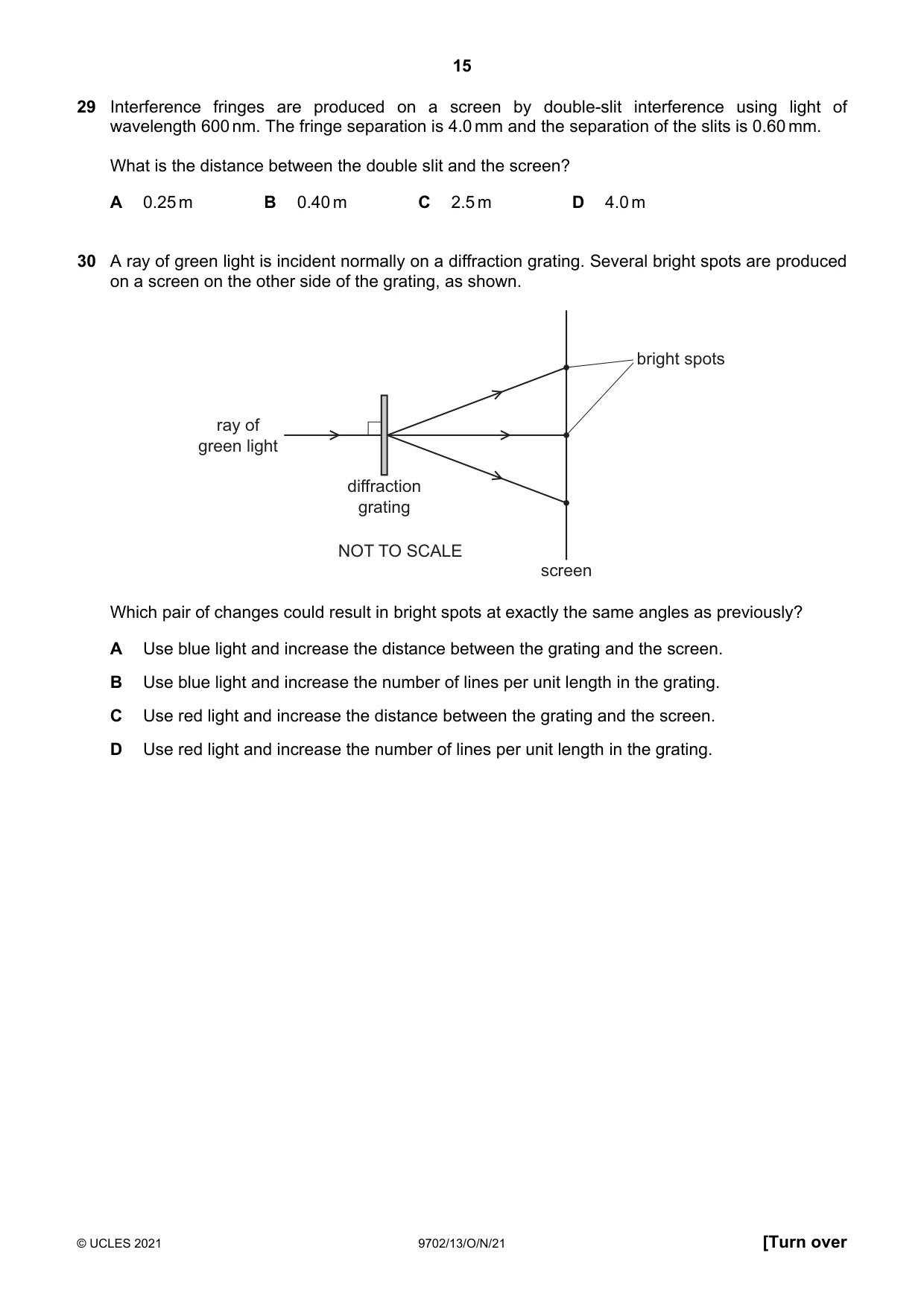 Cambridge A Level Physics 9702 2021 Oct/Nov Paper 1 · Variant 3 question paper, page 15 of 20