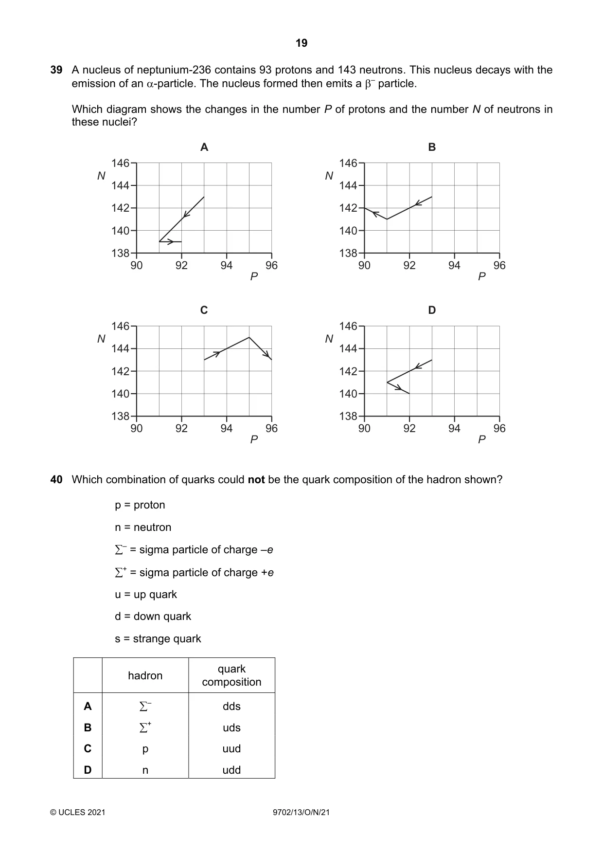 Cambridge A Level Physics 9702 2021 Oct/Nov Paper 1 · Variant 3 question paper, page 19 of 20