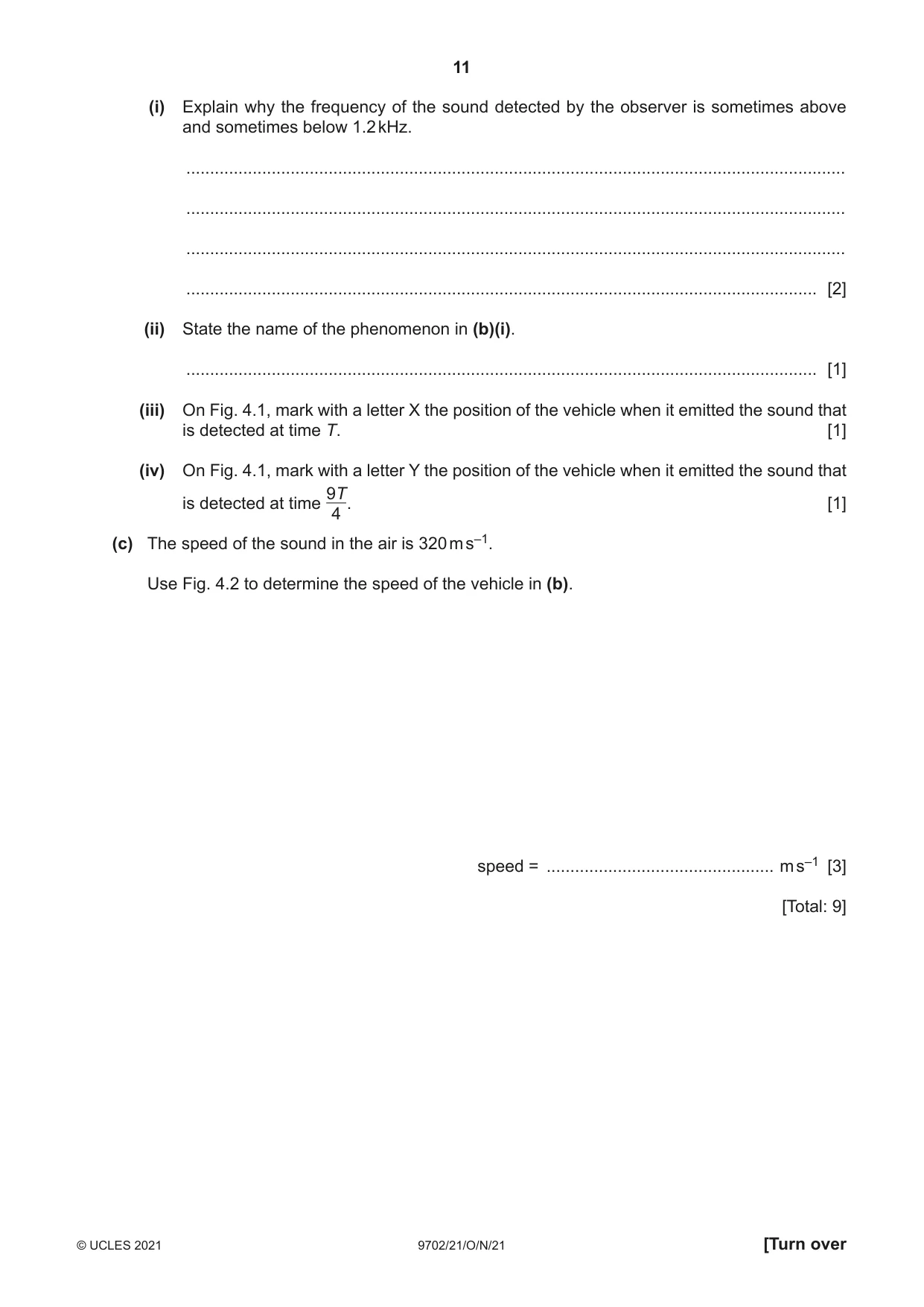 Cambridge A Level Physics 9702 2021 Oct/Nov Paper 2 · Variant 1 question paper, page 11 of 16