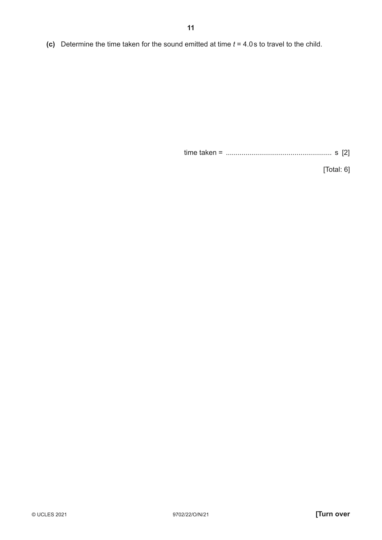 Cambridge A Level Physics 9702 2021 Oct/Nov Paper 2 · Variant 2 question paper, page 11 of 20