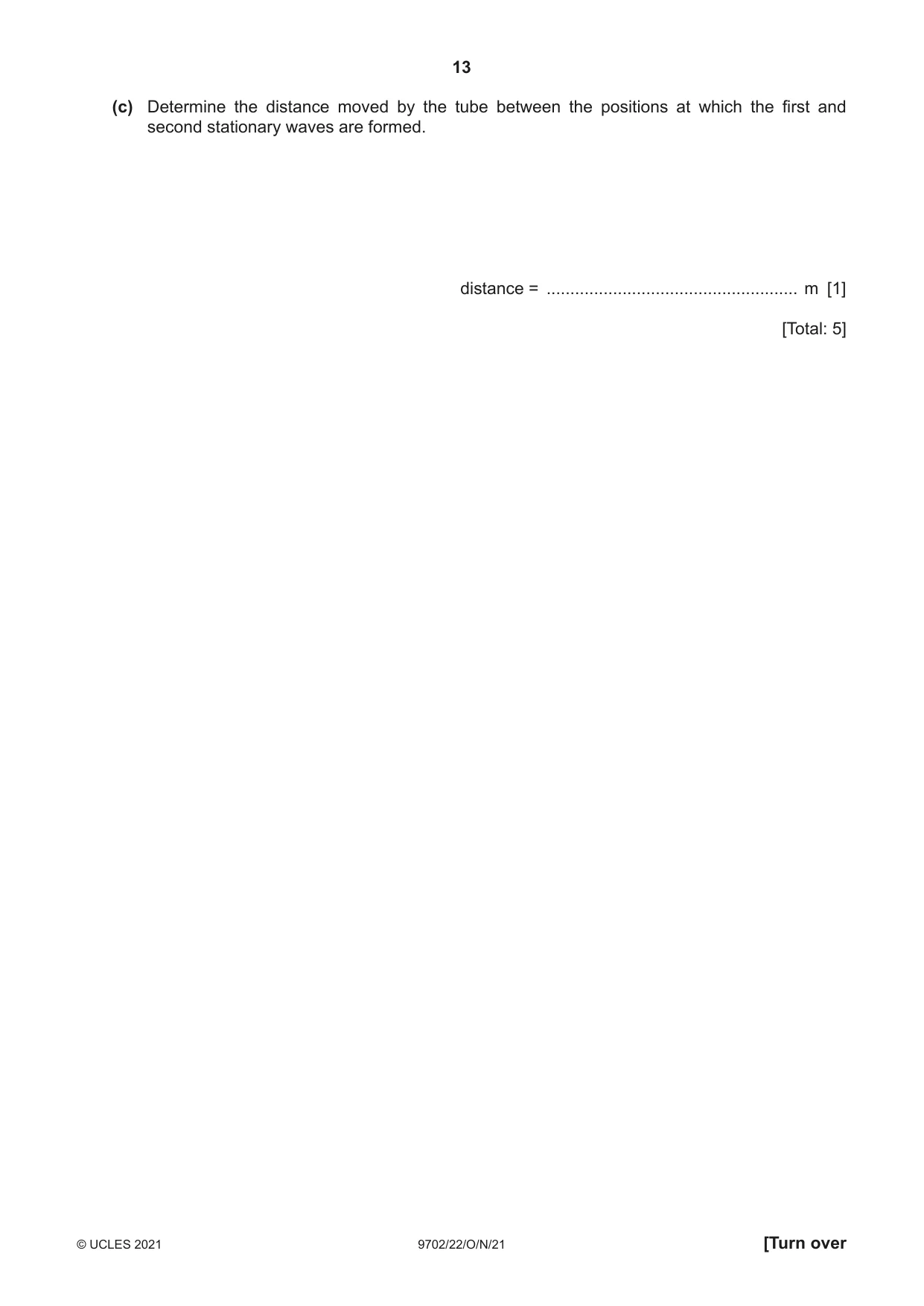 Cambridge A Level Physics 9702 2021 Oct/Nov Paper 2 · Variant 2 question paper, page 13 of 20