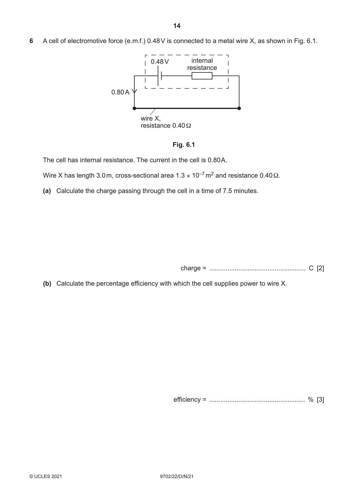 Cambridge A Level Physics 9702 2021 Oct/Nov Paper 2 · Variant 2 question paper, page 14 of 20