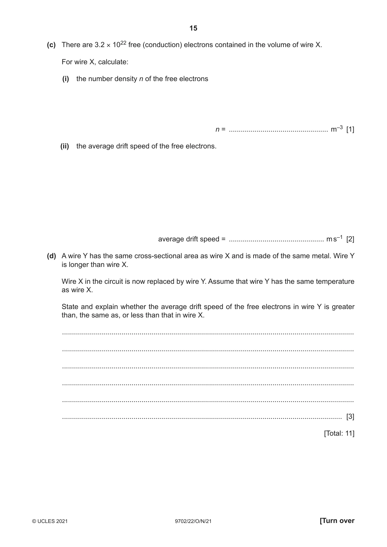 Cambridge A Level Physics 9702 2021 Oct/Nov Paper 2 · Variant 2 question paper, page 15 of 20