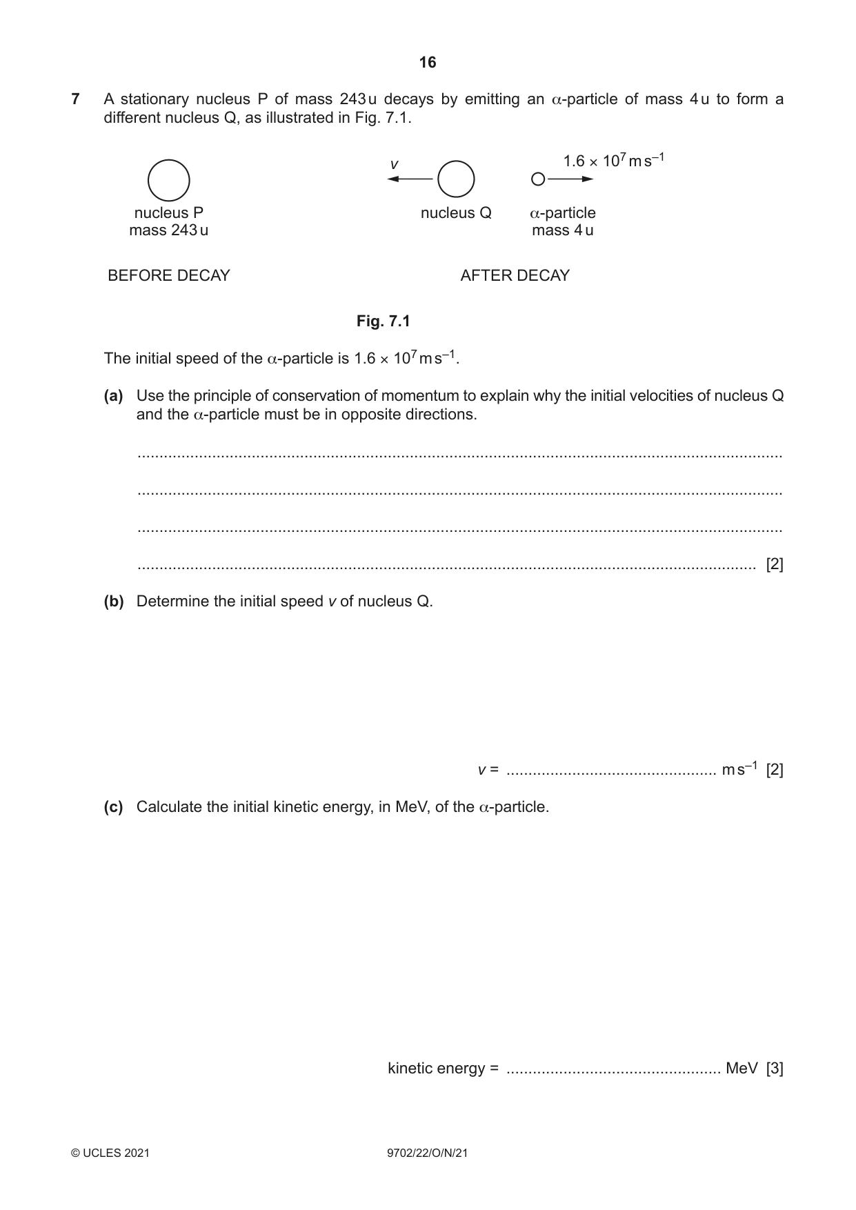 Cambridge A Level Physics 9702 2021 Oct/Nov Paper 2 · Variant 2 question paper, page 16 of 20