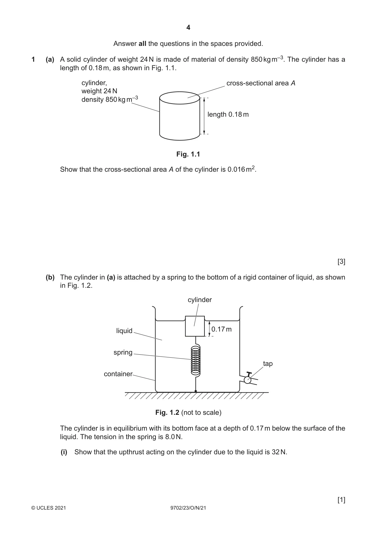 Cambridge A Level Physics 9702 2021 Oct/Nov Paper 2 · Variant 3 question paper, page 4 of 16