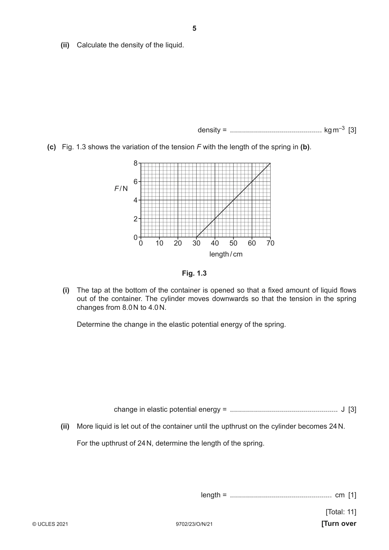 Cambridge A Level Physics 9702 2021 Oct/Nov Paper 2 · Variant 3 question paper, page 5 of 16