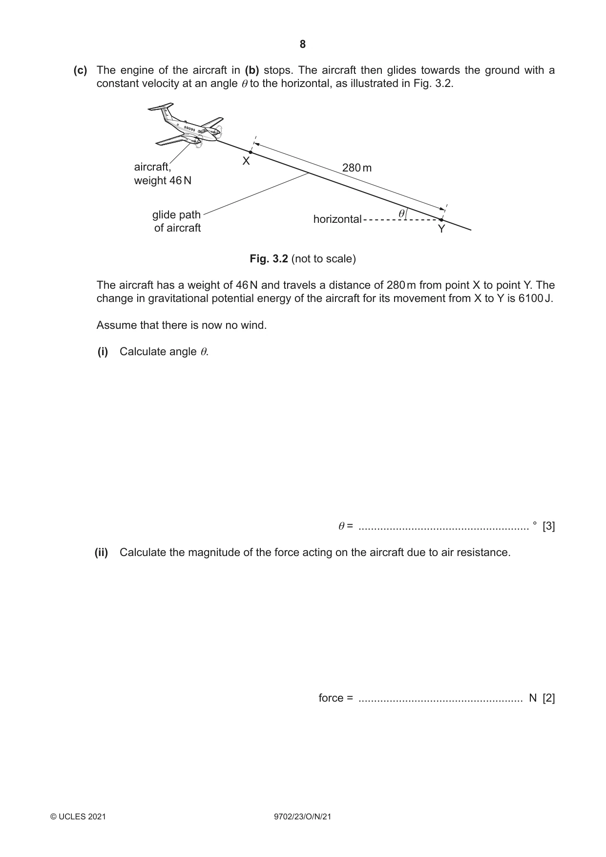 Cambridge A Level Physics 9702 2021 Oct/Nov Paper 2 · Variant 3 question paper, page 8 of 16