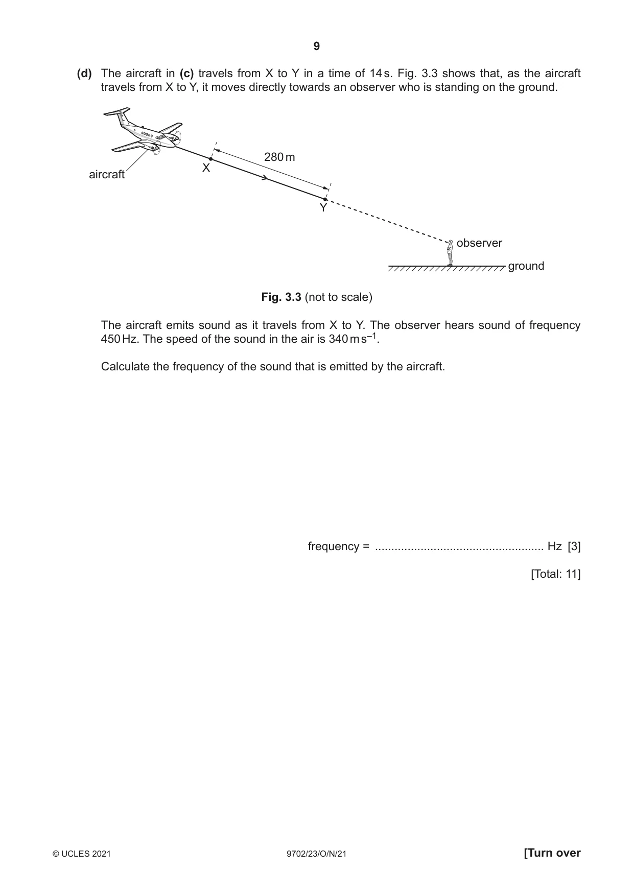 Cambridge A Level Physics 9702 2021 Oct/Nov Paper 2 · Variant 3 question paper, page 9 of 16