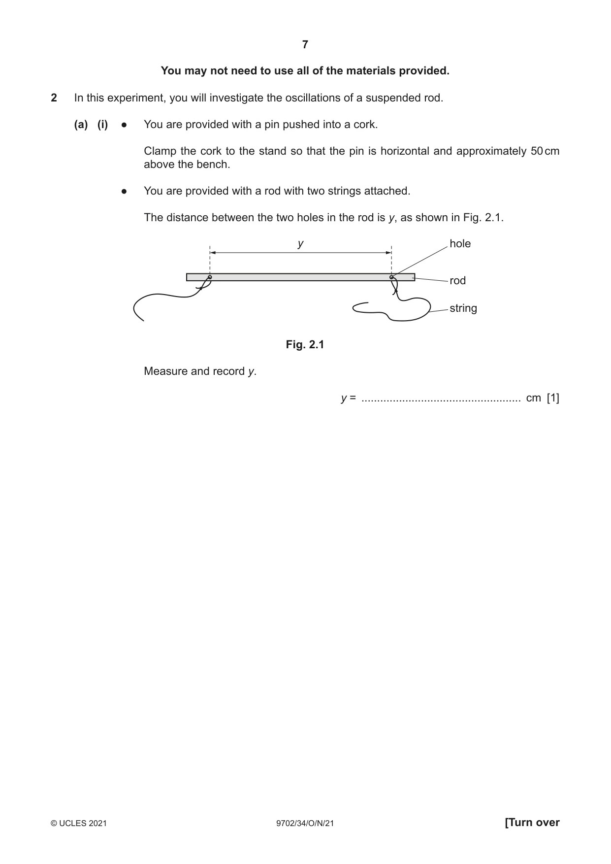 Cambridge A Level Physics 9702 2021 Oct/Nov Paper 3 · Variant 4 question paper, page 7 of 12