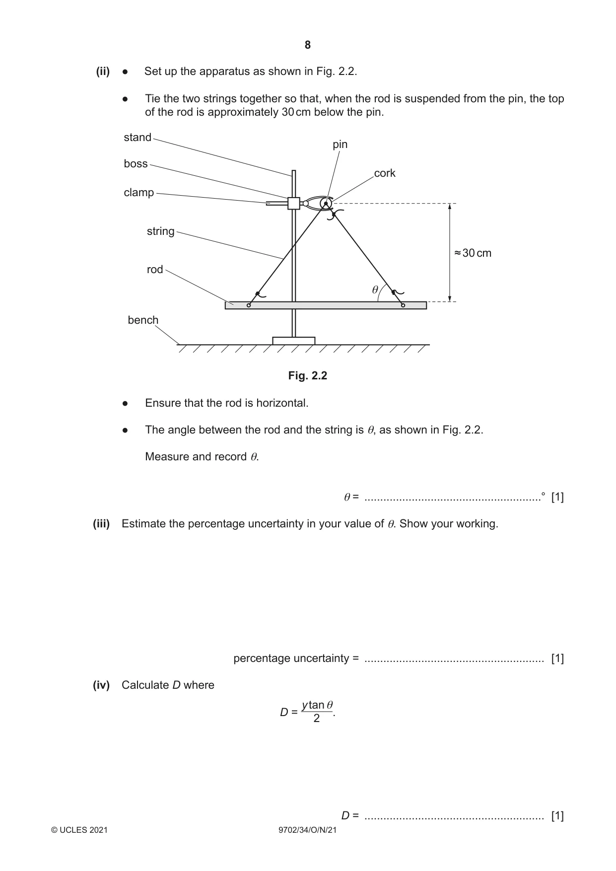Cambridge A Level Physics 9702 2021 Oct/Nov Paper 3 · Variant 4 question paper, page 8 of 12