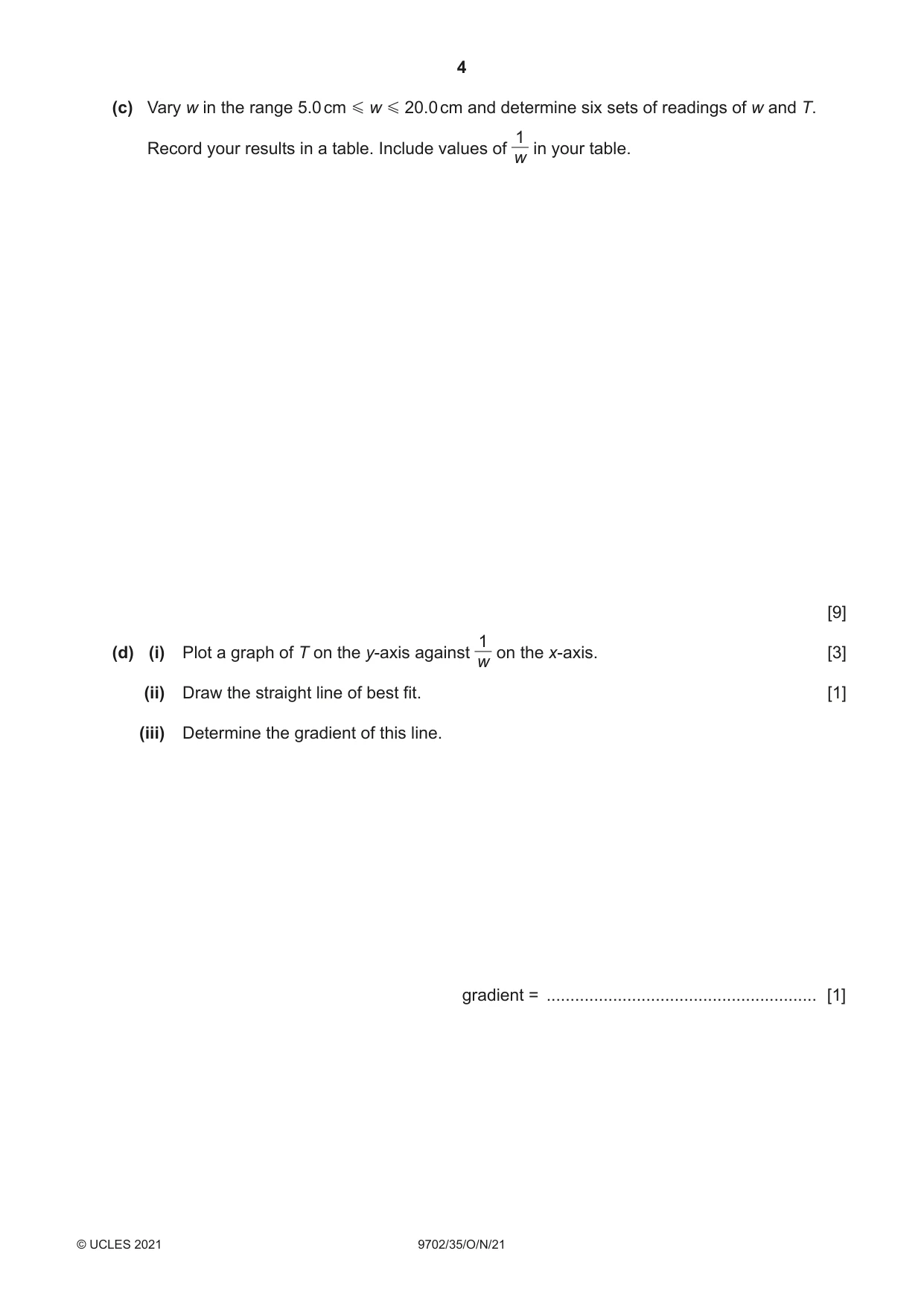 Cambridge A Level Physics 9702 2021 Oct/Nov Paper 3 · Variant 5 question paper, page 4 of 12