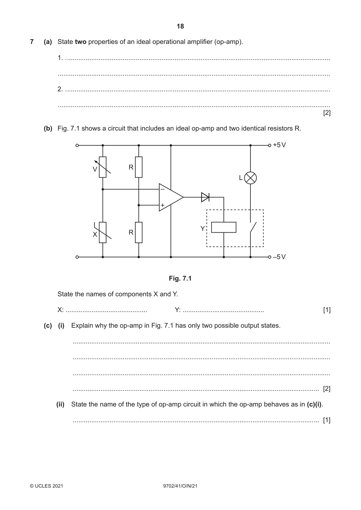Cambridge A Level Physics 9702 2021 Oct/Nov Paper 4 · Variant 1 question paper, page 18 of 28