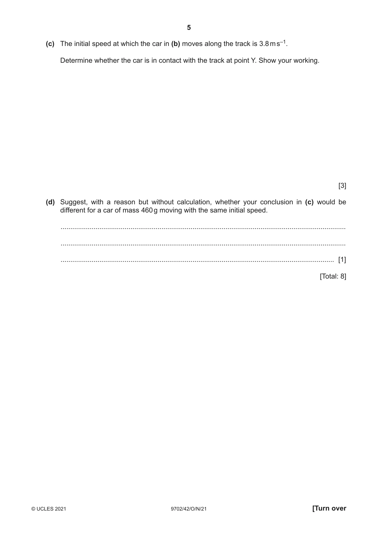 Cambridge A Level Physics 9702 2021 Oct/Nov Paper 4 · Variant 2 question paper, page 5 of 24