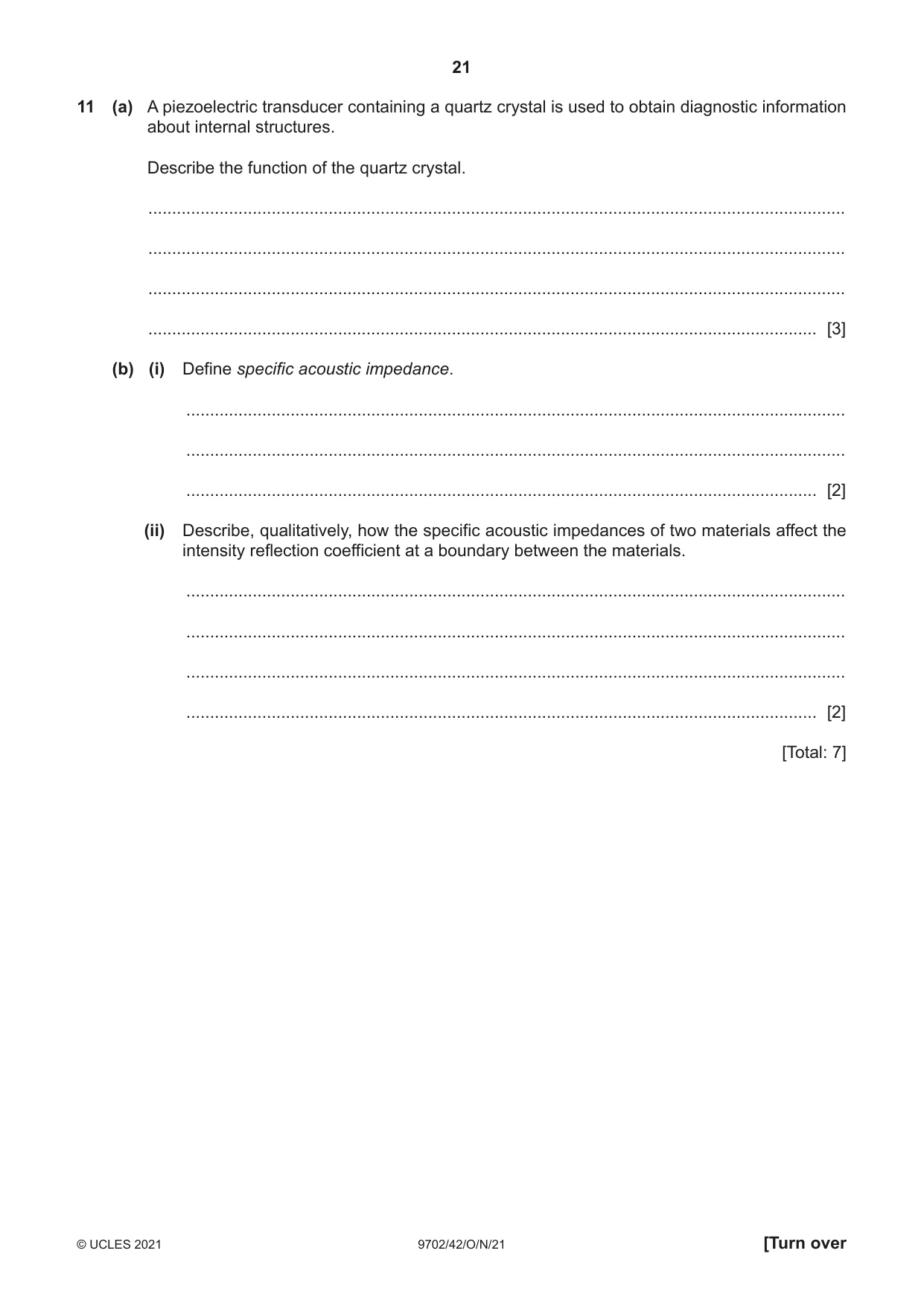 Cambridge A Level Physics 9702 2021 Oct/Nov Paper 4 · Variant 2 question paper, page 21 of 24