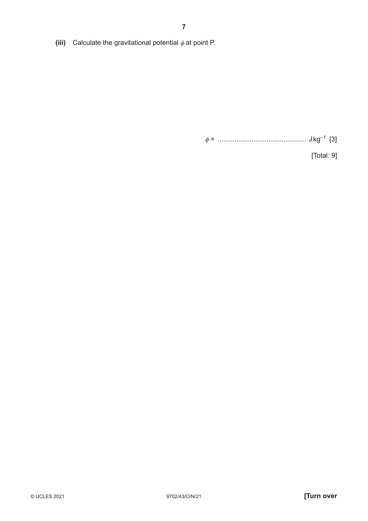 Cambridge A Level Physics 9702 2021 Oct/Nov Paper 4 · Variant 3 question paper, page 7 of 28