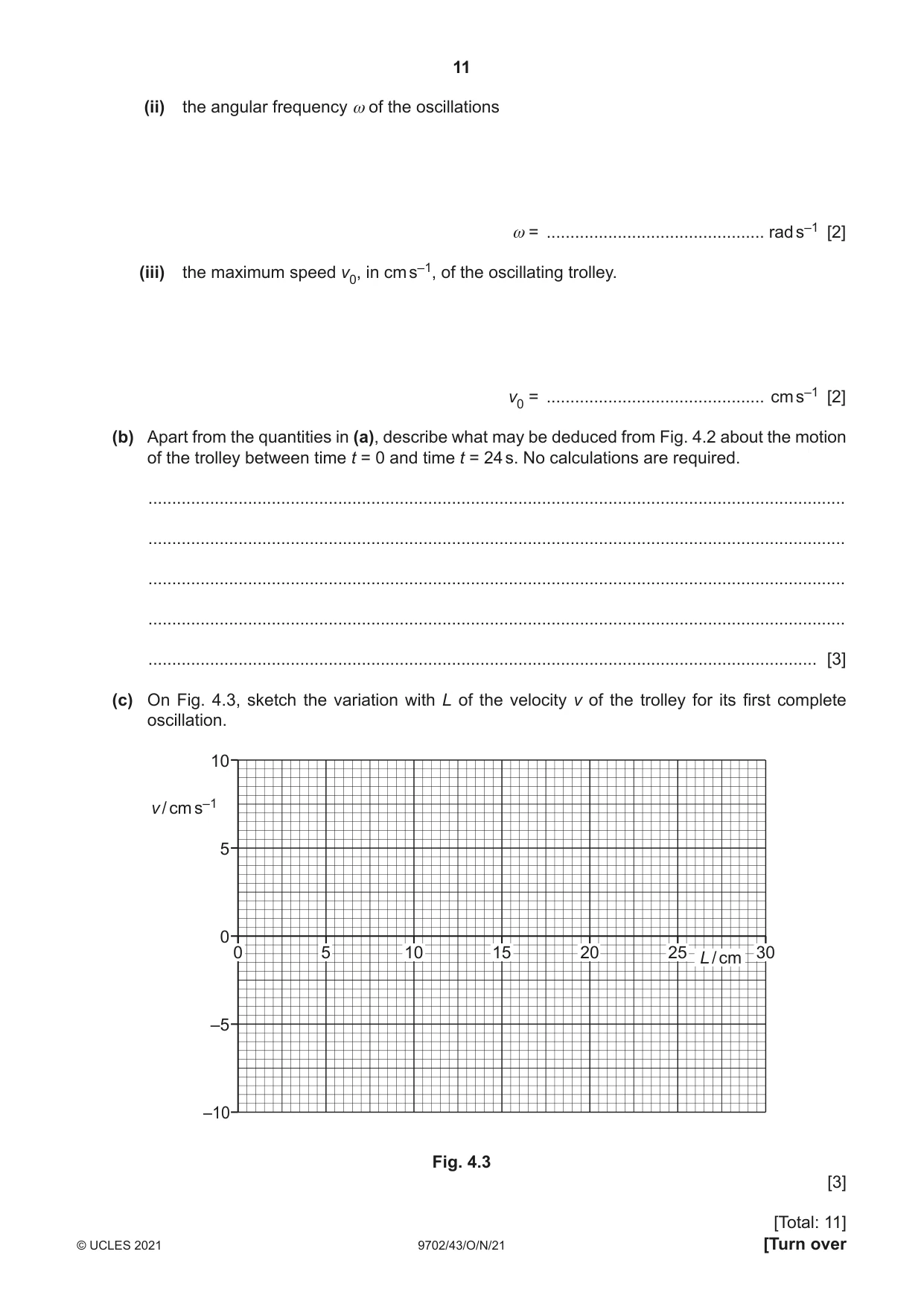 Cambridge A Level Physics 9702 2021 Oct/Nov Paper 4 · Variant 3 question paper, page 11 of 28