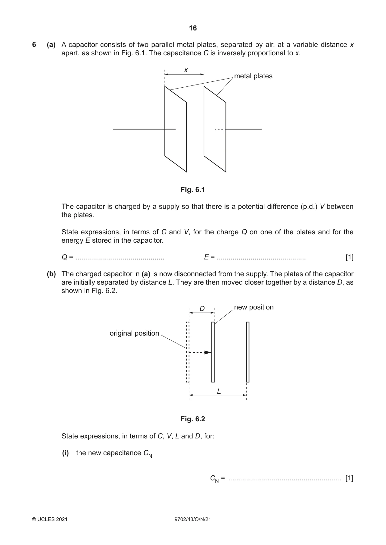 Cambridge A Level Physics 9702 2021 Oct/Nov Paper 4 · Variant 3 question paper, page 16 of 28