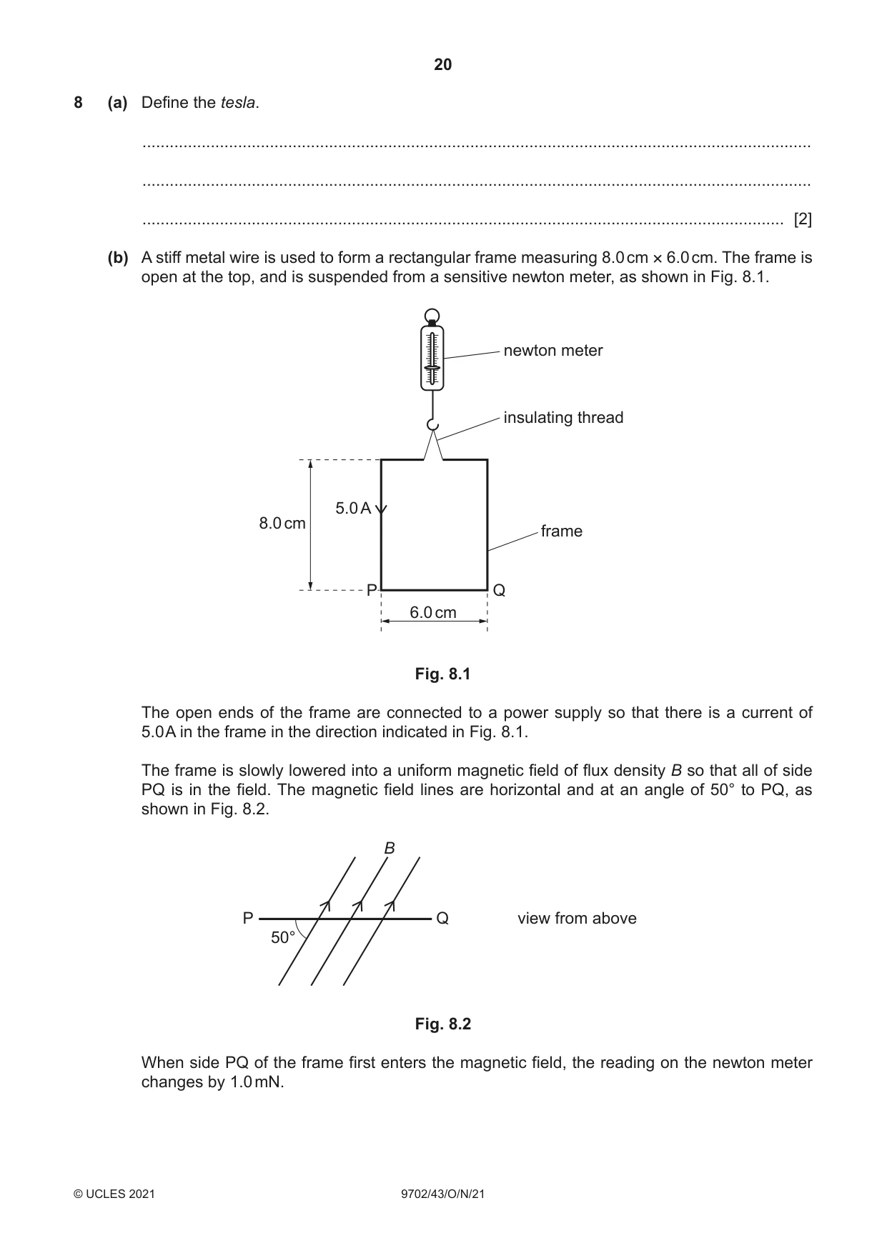 Cambridge A Level Physics 9702 2021 Oct/Nov Paper 4 · Variant 3 question paper, page 20 of 28