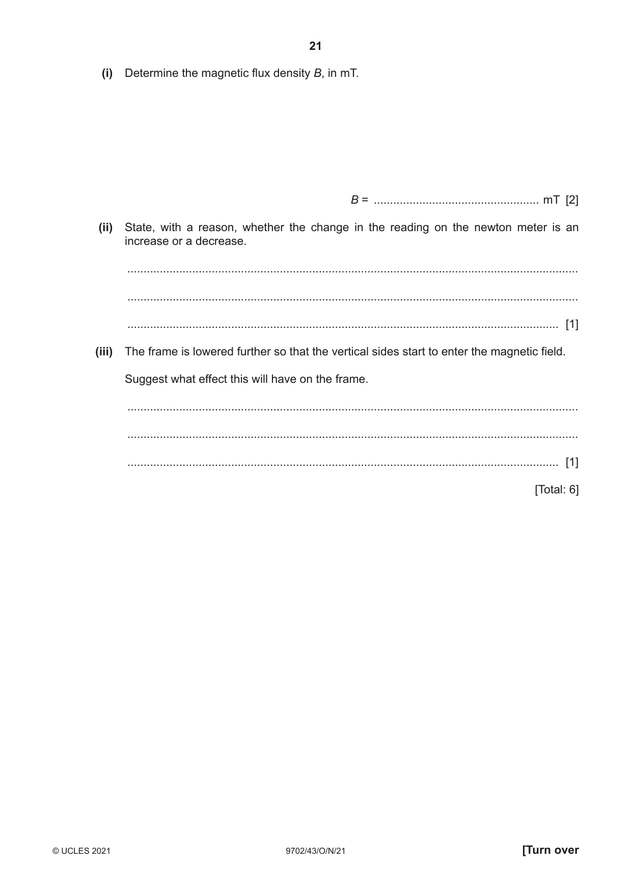 Cambridge A Level Physics 9702 2021 Oct/Nov Paper 4 · Variant 3 question paper, page 21 of 28