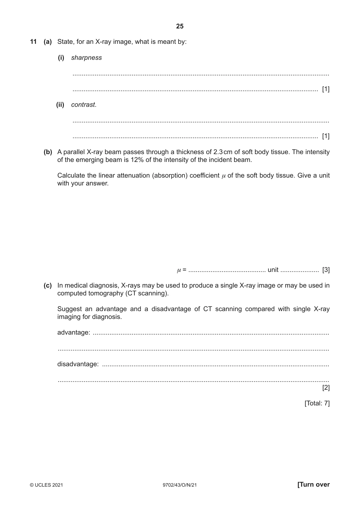 Cambridge A Level Physics 9702 2021 Oct/Nov Paper 4 · Variant 3 question paper, page 25 of 28