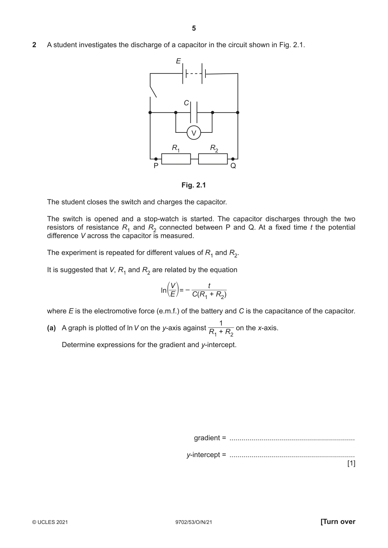 Cambridge A Level Physics 9702 2021 Oct/Nov Paper 5 · Variant 3 question paper, page 5 of 8