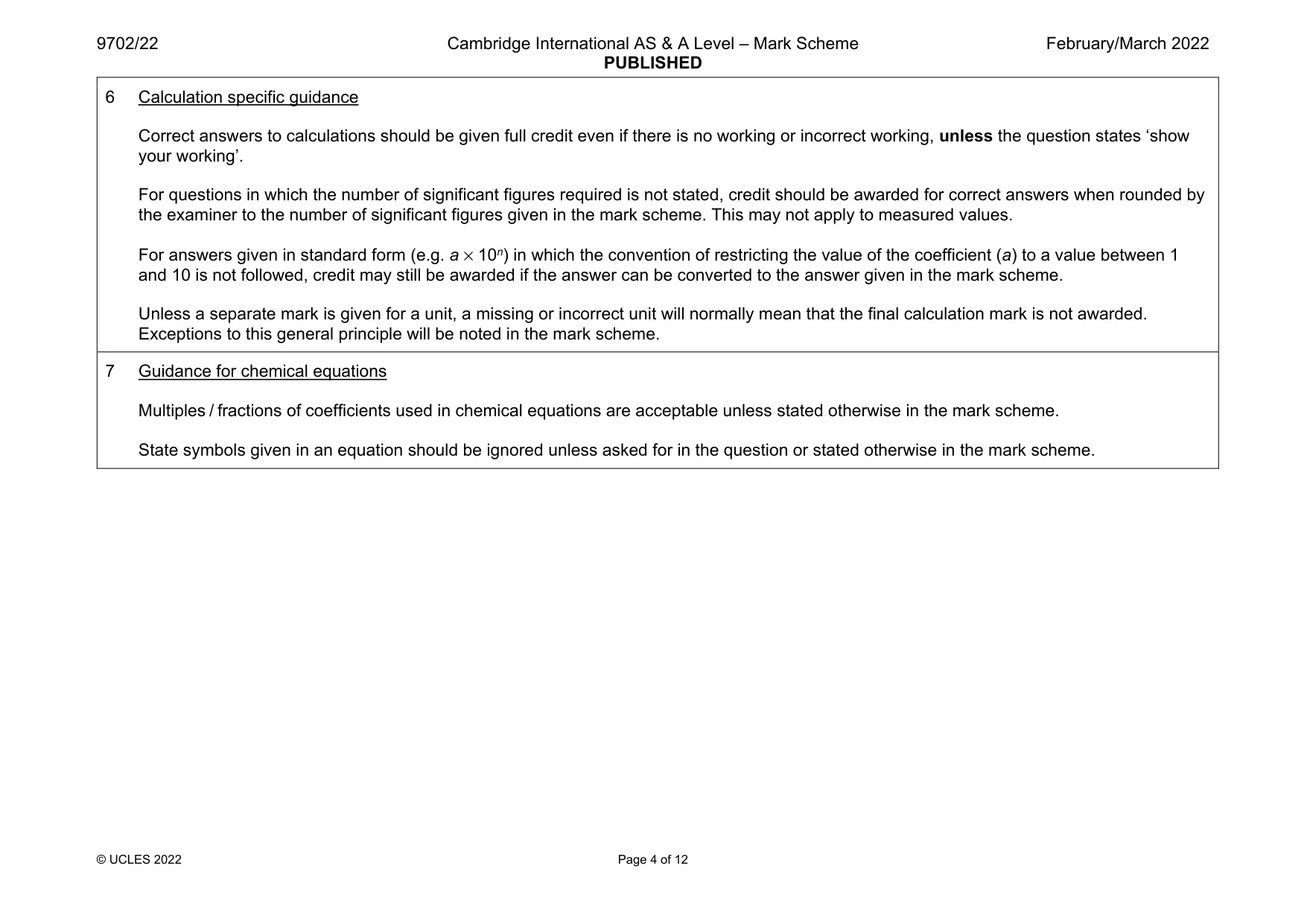Mark scheme, page 4 of 12