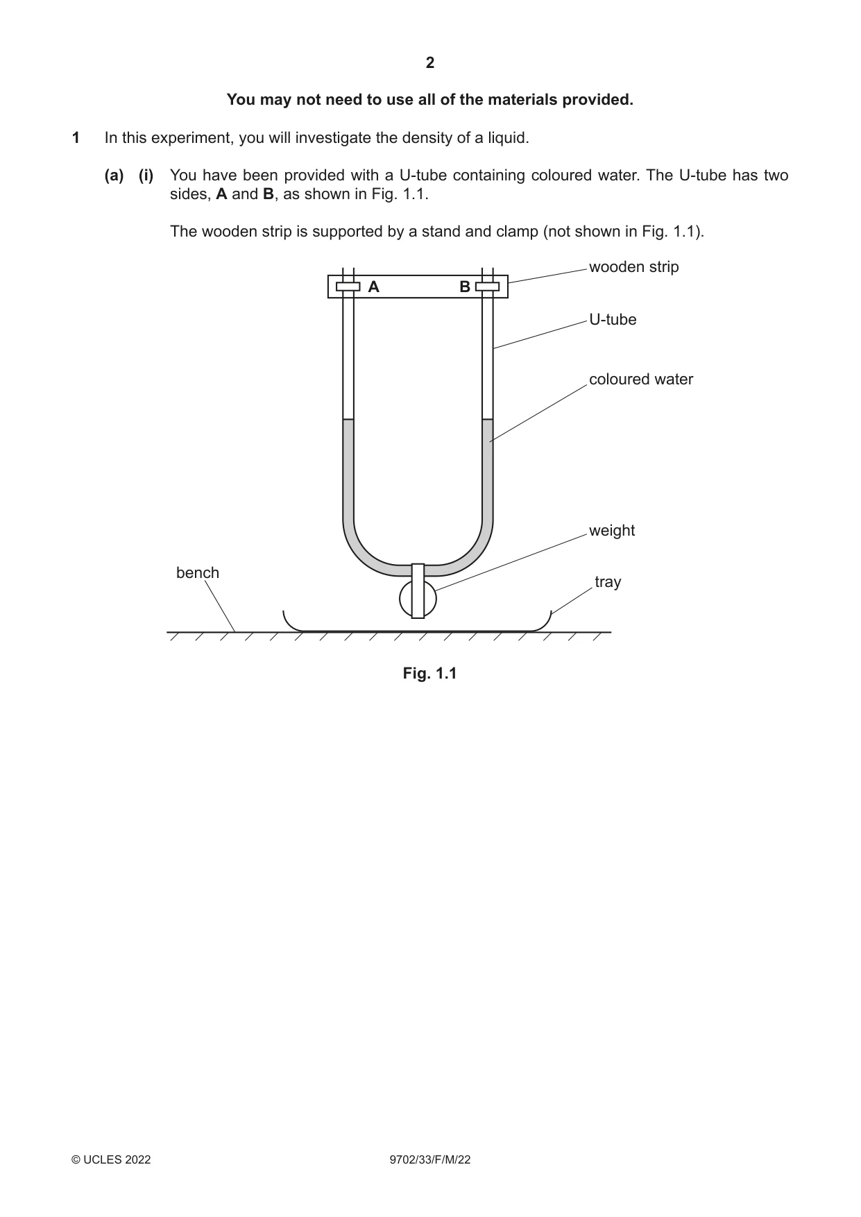 Cambridge A Level Physics 9702 2022 Feb/March Paper 3 · Variant 3 question paper, page 2 of 16