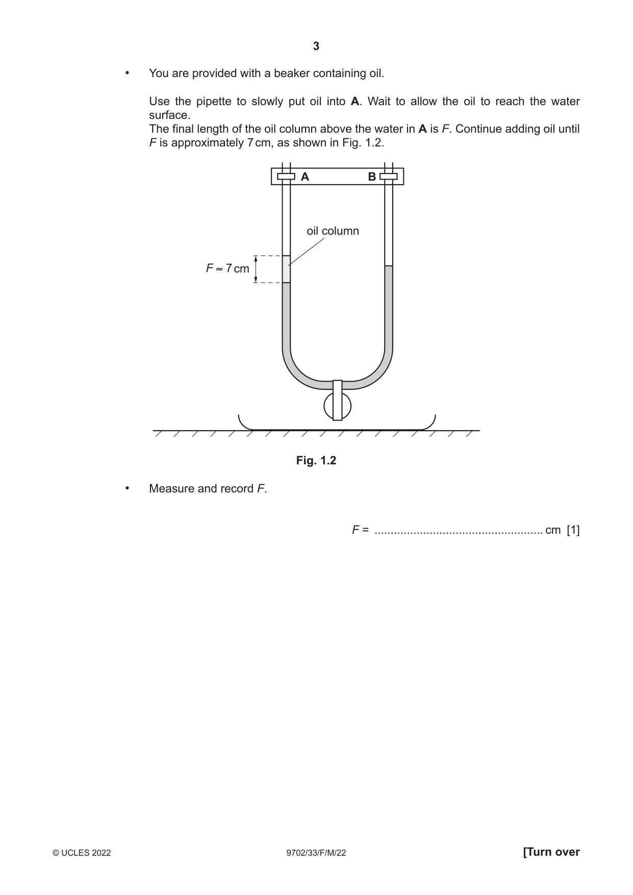 Cambridge A Level Physics 9702 2022 Feb/March Paper 3 · Variant 3 question paper, page 3 of 16