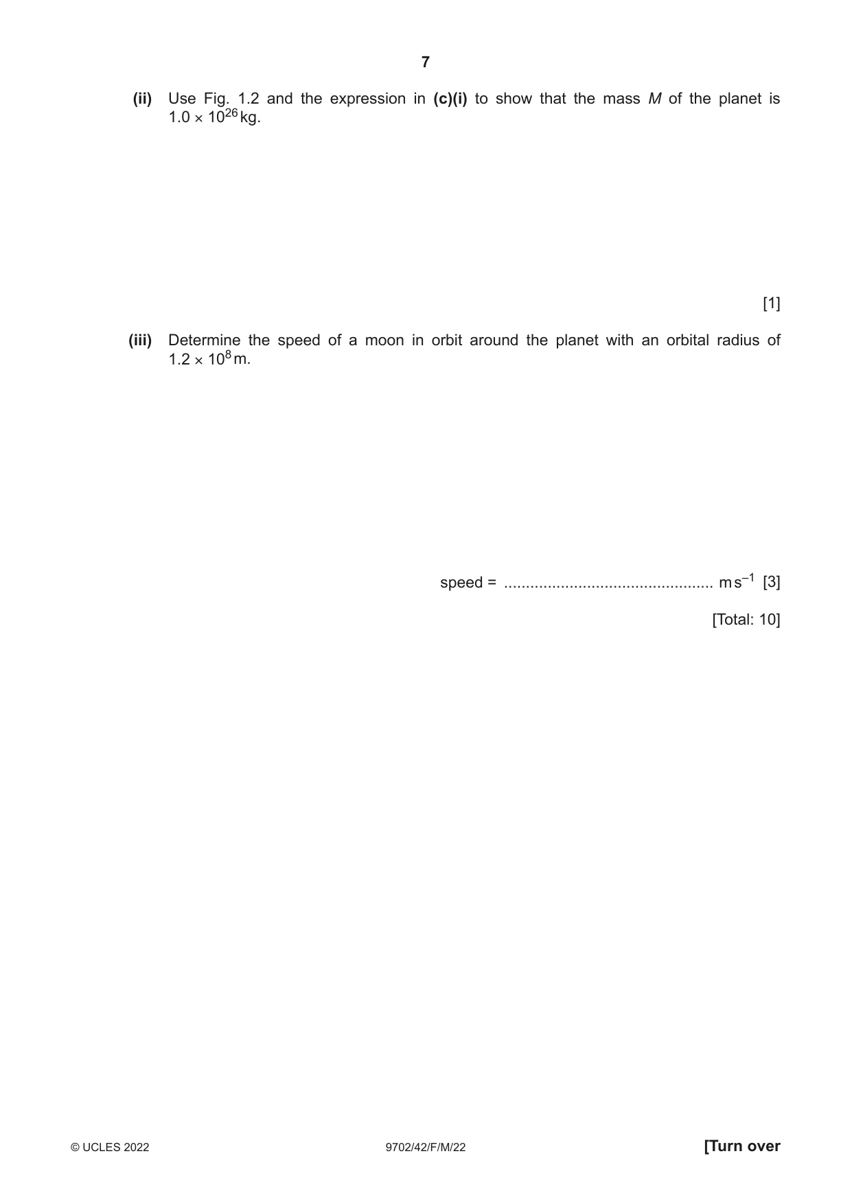 Cambridge A Level Physics 9702 2022 Feb/March Paper 4 · Variant 2 question paper, page 7 of 32