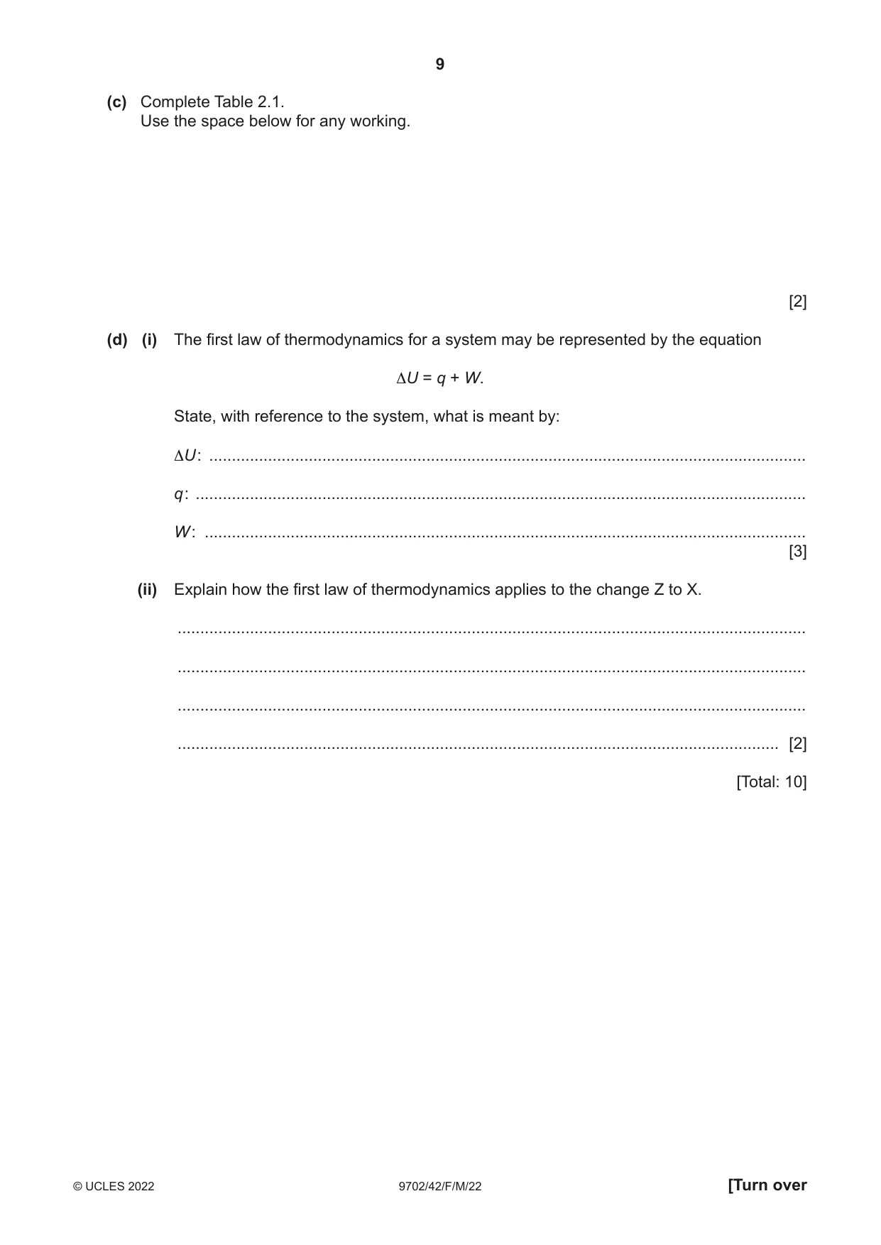 Cambridge A Level Physics 9702 2022 Feb/March Paper 4 · Variant 2 question paper, page 9 of 32