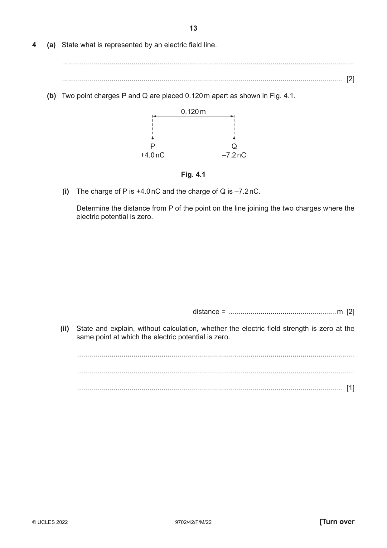 Cambridge A Level Physics 9702 2022 Feb/March Paper 4 · Variant 2 question paper, page 13 of 32