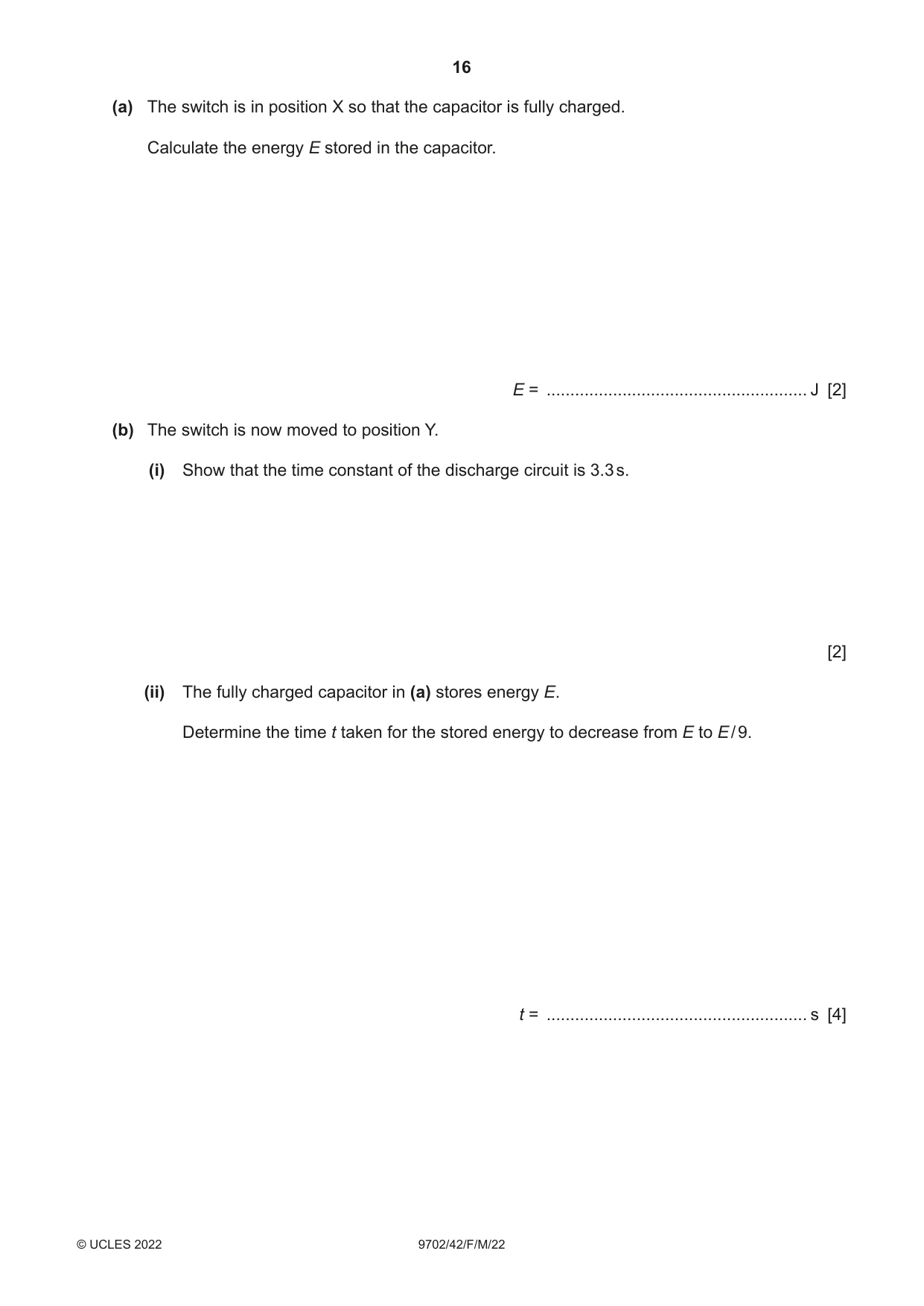 Cambridge A Level Physics 9702 2022 Feb/March Paper 4 · Variant 2 question paper, page 16 of 32