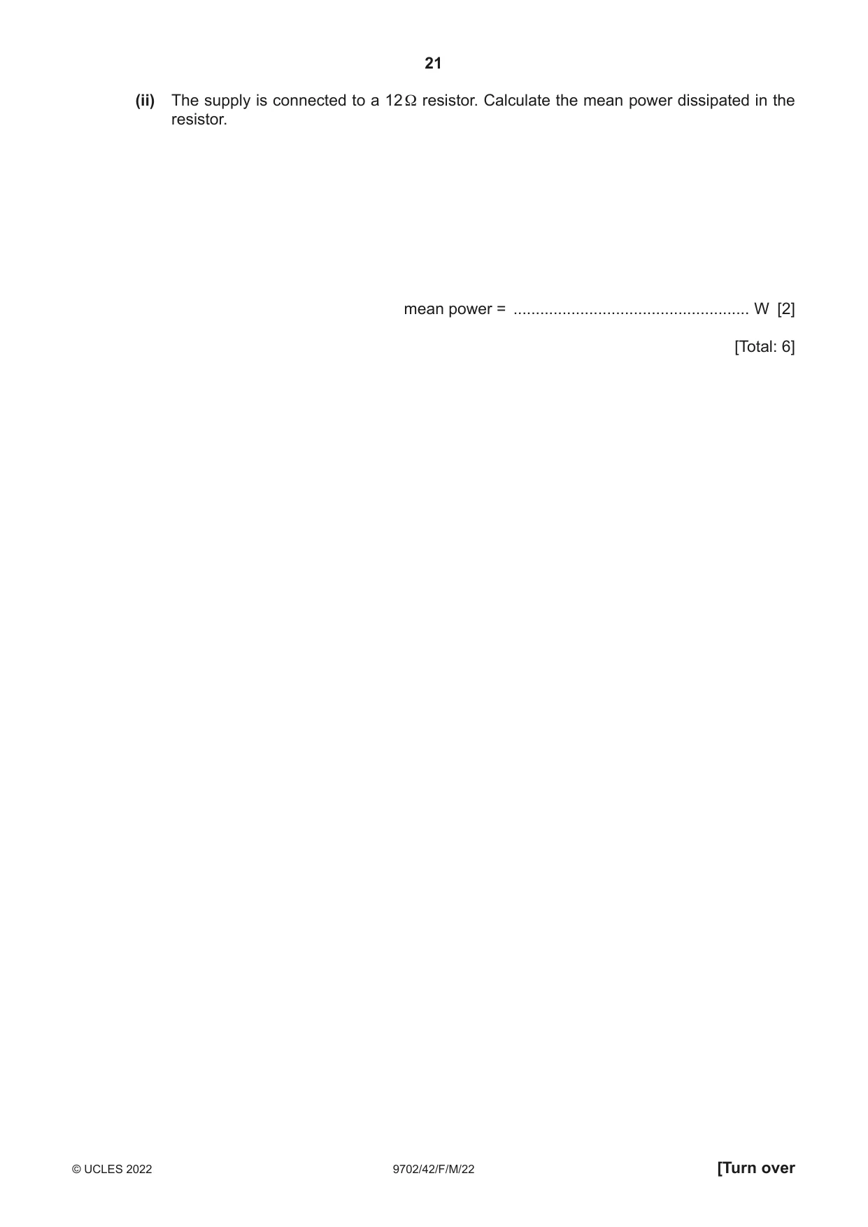 Cambridge A Level Physics 9702 2022 Feb/March Paper 4 · Variant 2 question paper, page 21 of 32