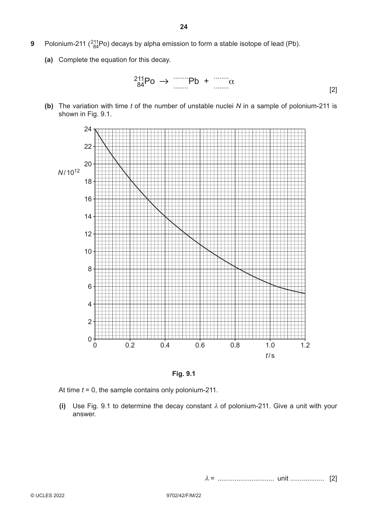 Cambridge A Level Physics 9702 2022 Feb/March Paper 4 · Variant 2 question paper, page 24 of 32