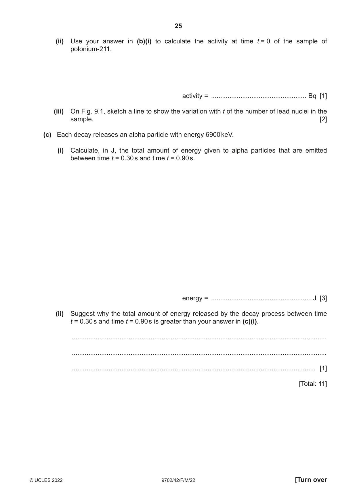 Cambridge A Level Physics 9702 2022 Feb/March Paper 4 · Variant 2 question paper, page 25 of 32