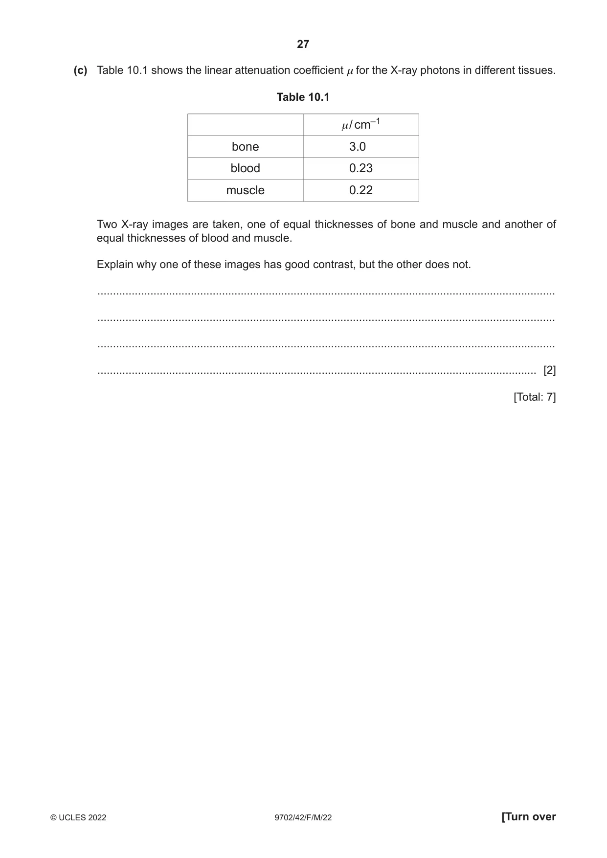 Cambridge A Level Physics 9702 2022 Feb/March Paper 4 · Variant 2 question paper, page 27 of 32