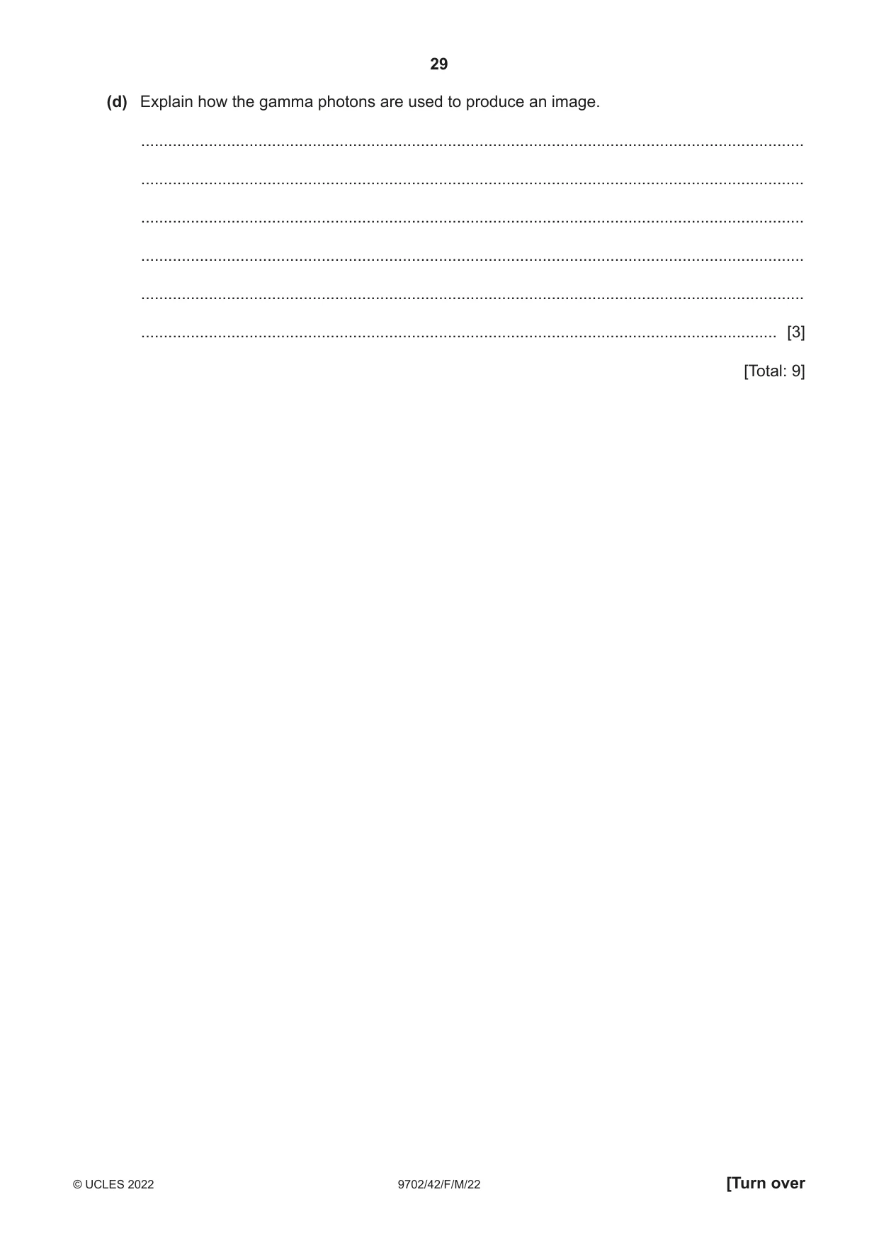Cambridge A Level Physics 9702 2022 Feb/March Paper 4 · Variant 2 question paper, page 29 of 32