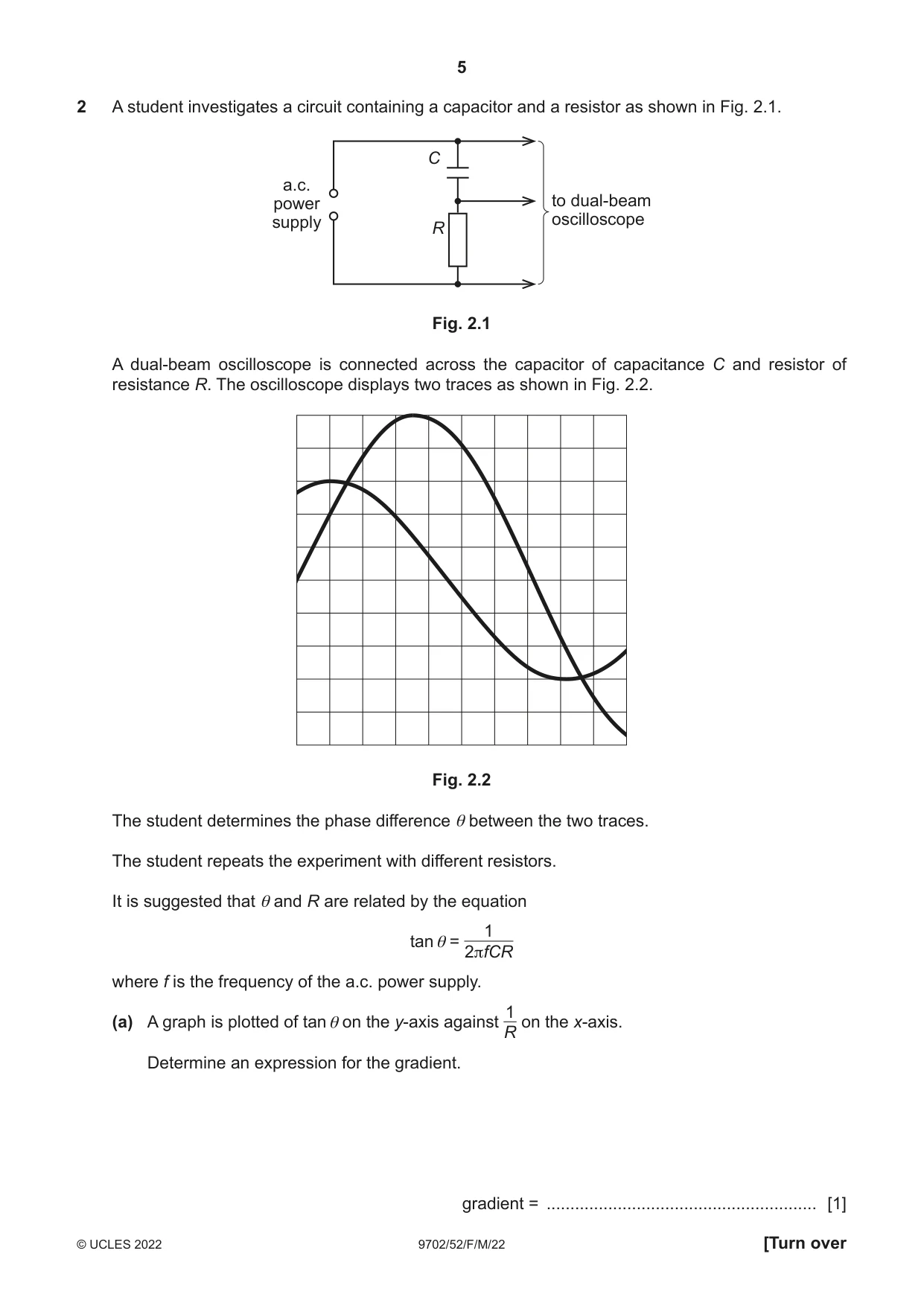 Cambridge A Level Physics 9702 2022 Feb/March Paper 5 · Variant 2 question paper, page 5 of 8