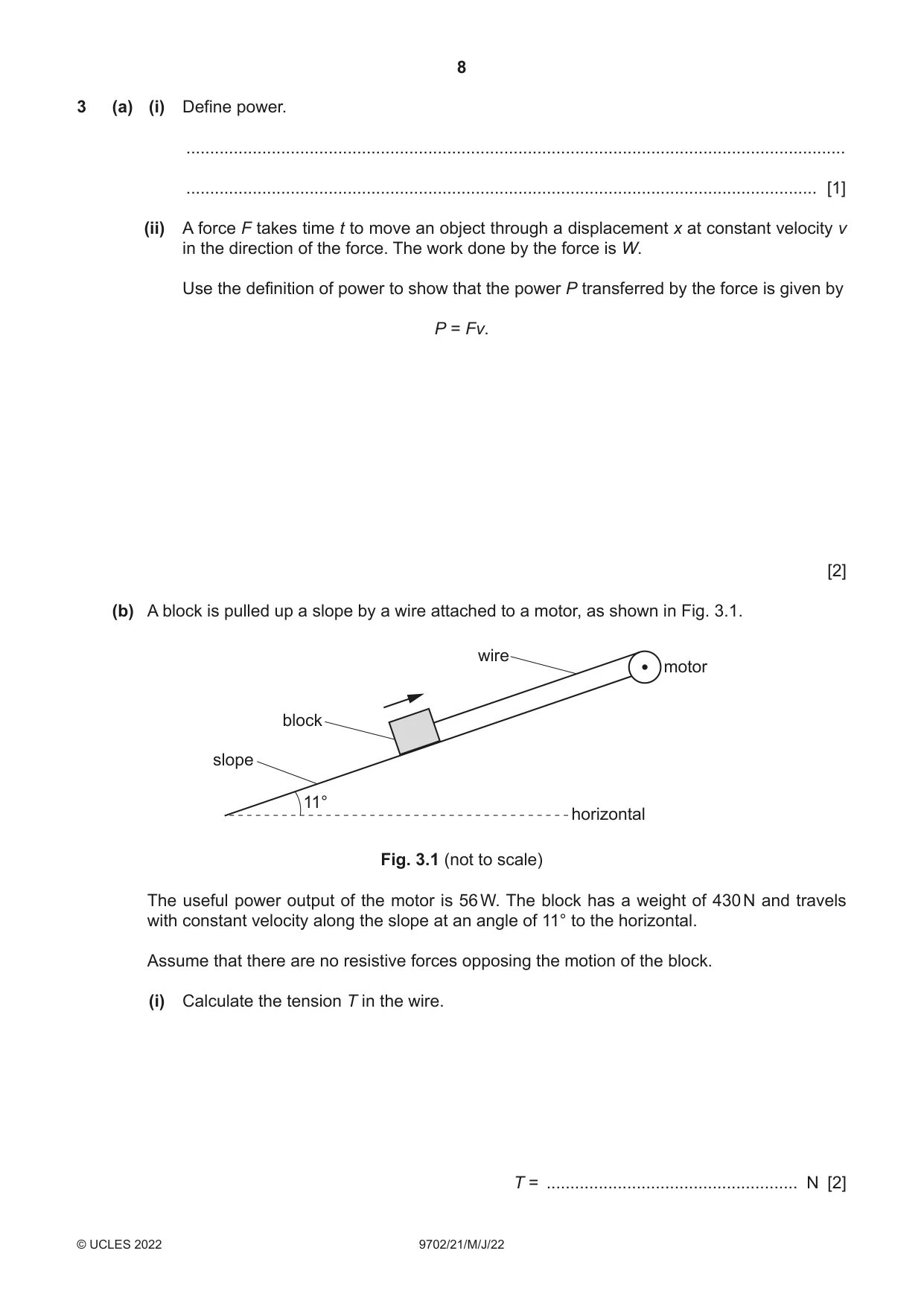 Cambridge A Level Physics 9702 2022 May/June Paper 2 · Variant 1 question paper, page 8 of 16