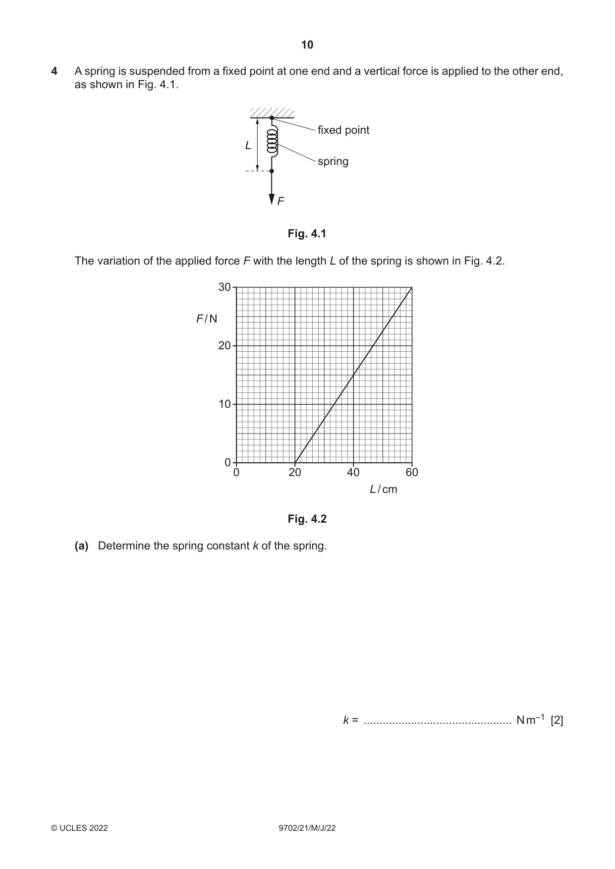 Cambridge A Level Physics 9702 2022 May/June Paper 2 · Variant 1 question paper, page 10 of 16