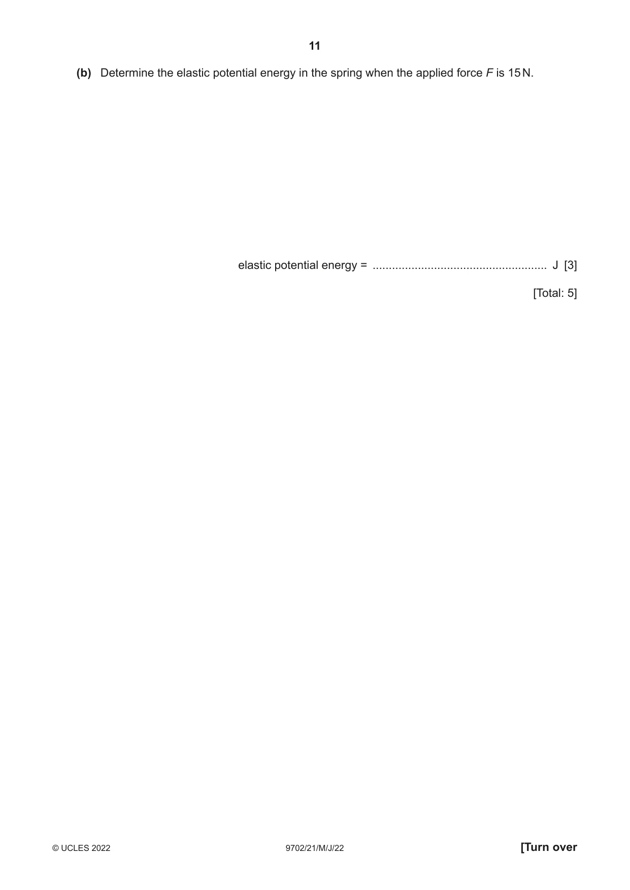Cambridge A Level Physics 9702 2022 May/June Paper 2 · Variant 1 question paper, page 11 of 16