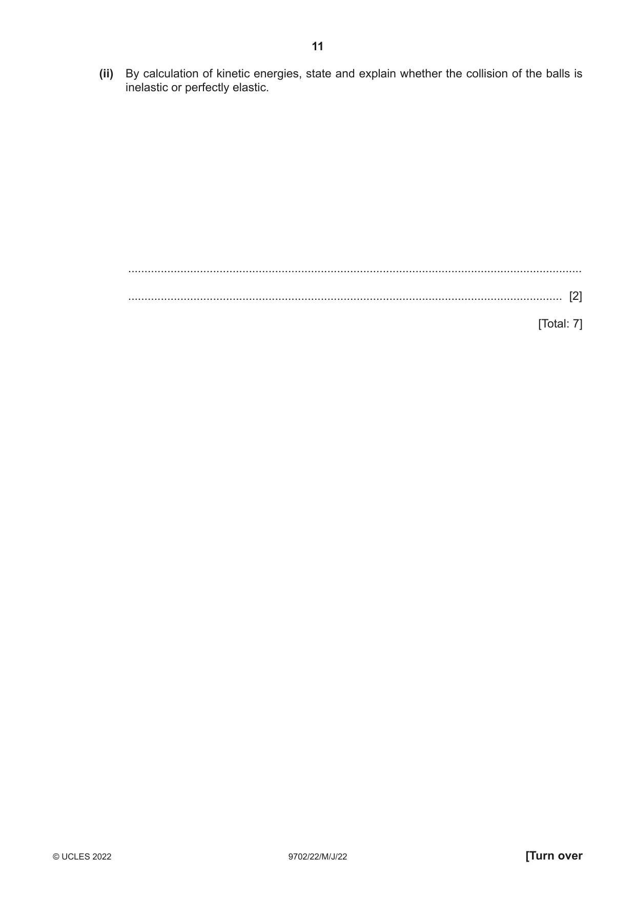 Cambridge A Level Physics 9702 2022 May/June Paper 2 · Variant 2 question paper, page 11 of 16