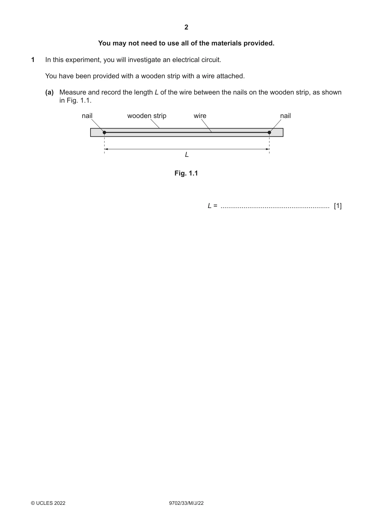 Cambridge A Level Physics 9702 2022 May/June Paper 3 · Variant 3 question paper, page 2 of 12