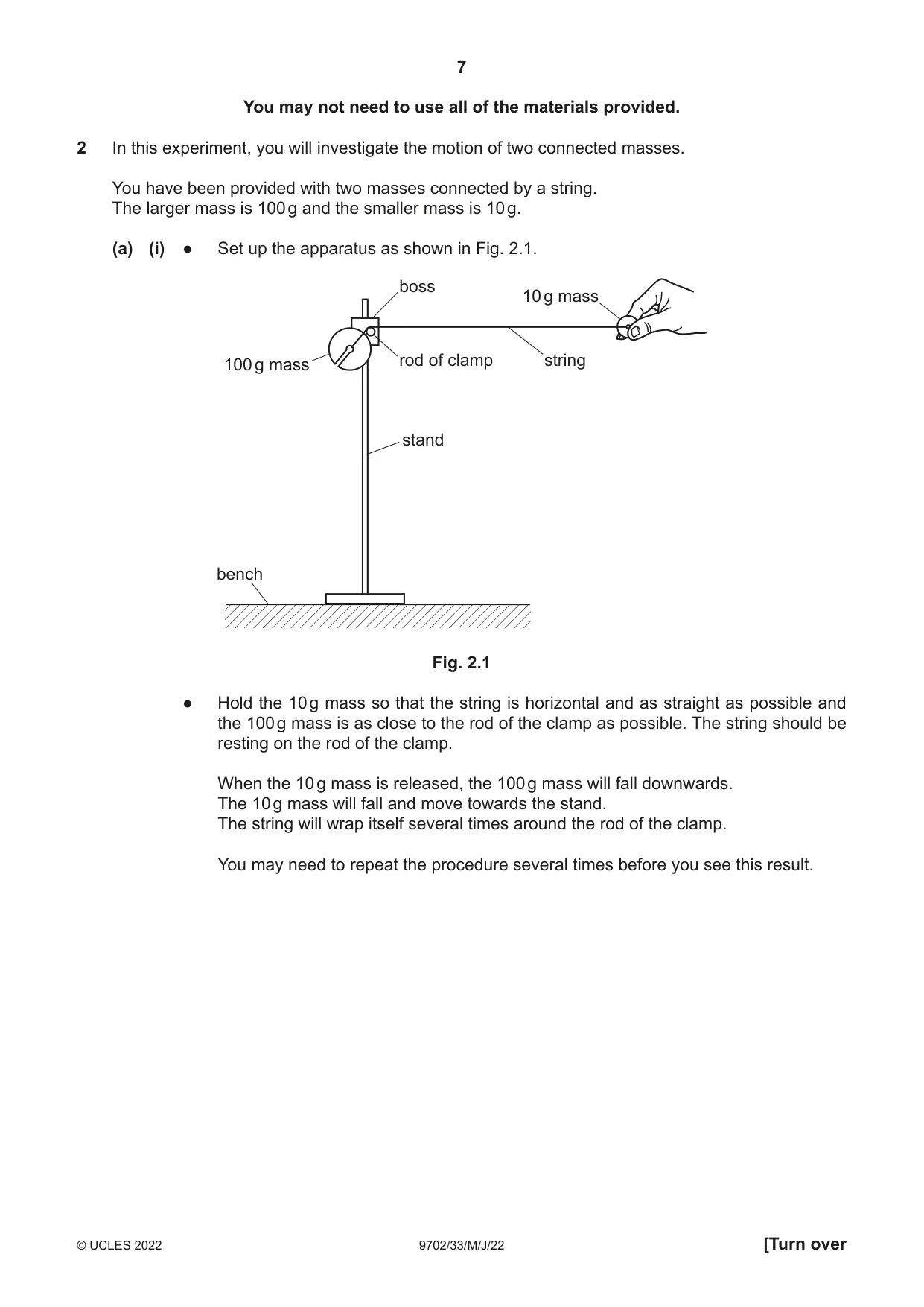Cambridge A Level Physics 9702 2022 May/June Paper 3 · Variant 3 question paper, page 7 of 12